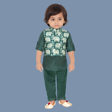 Kids Special Occasion Wear Kurta Pajama with Jacket