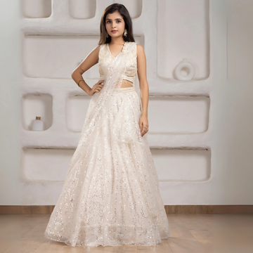Girls Saree Model Sequins Embellished Lehenga Choli