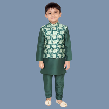 Kids Special Occasion Wear Kurta Pajama with Jacket