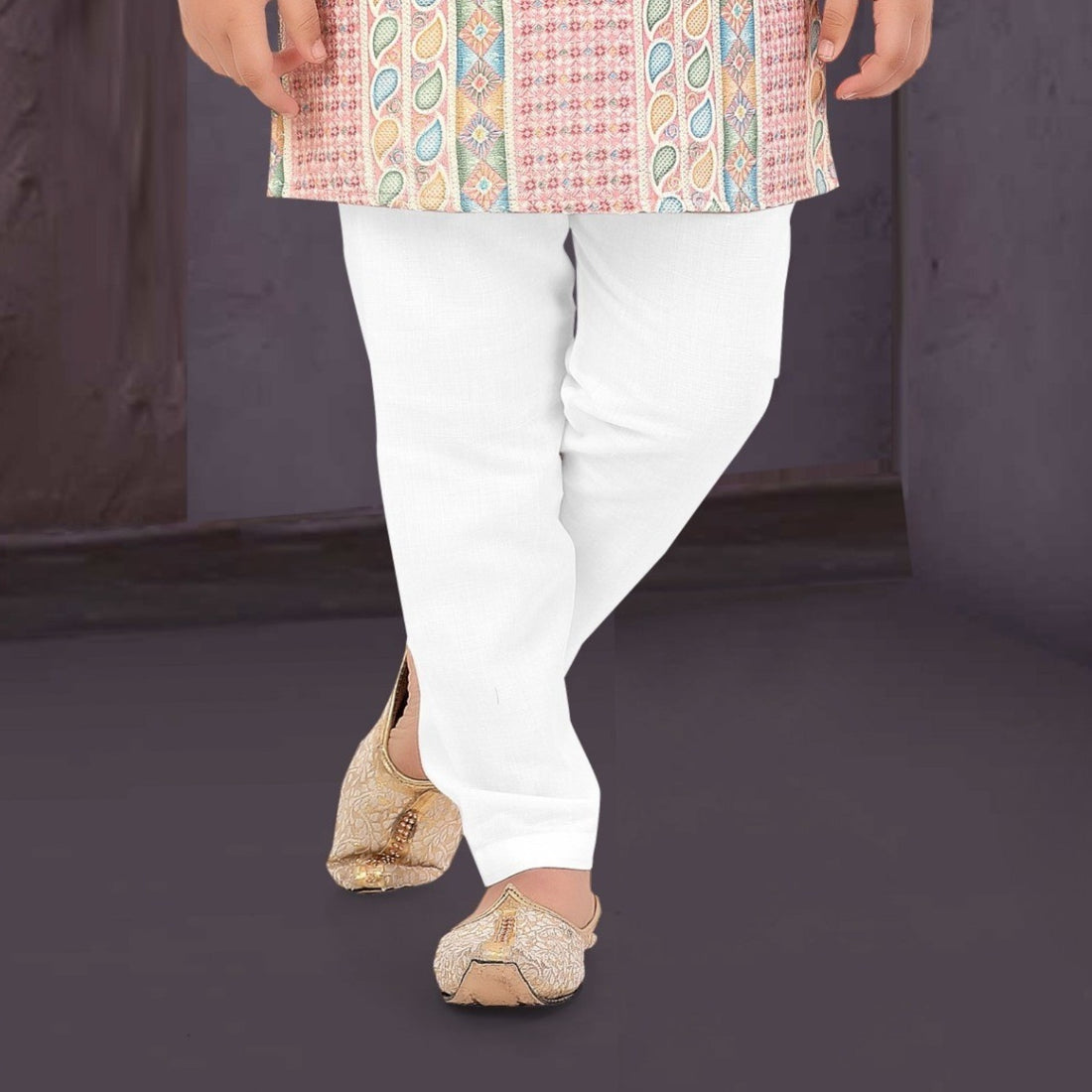 Stylish trendy pink & Blue cotton kurta suit