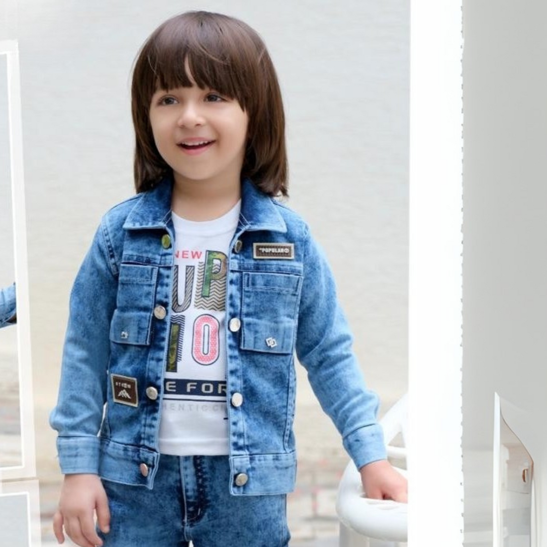Boys Stylish Denim Jacket And Jeans Trendy Outfit