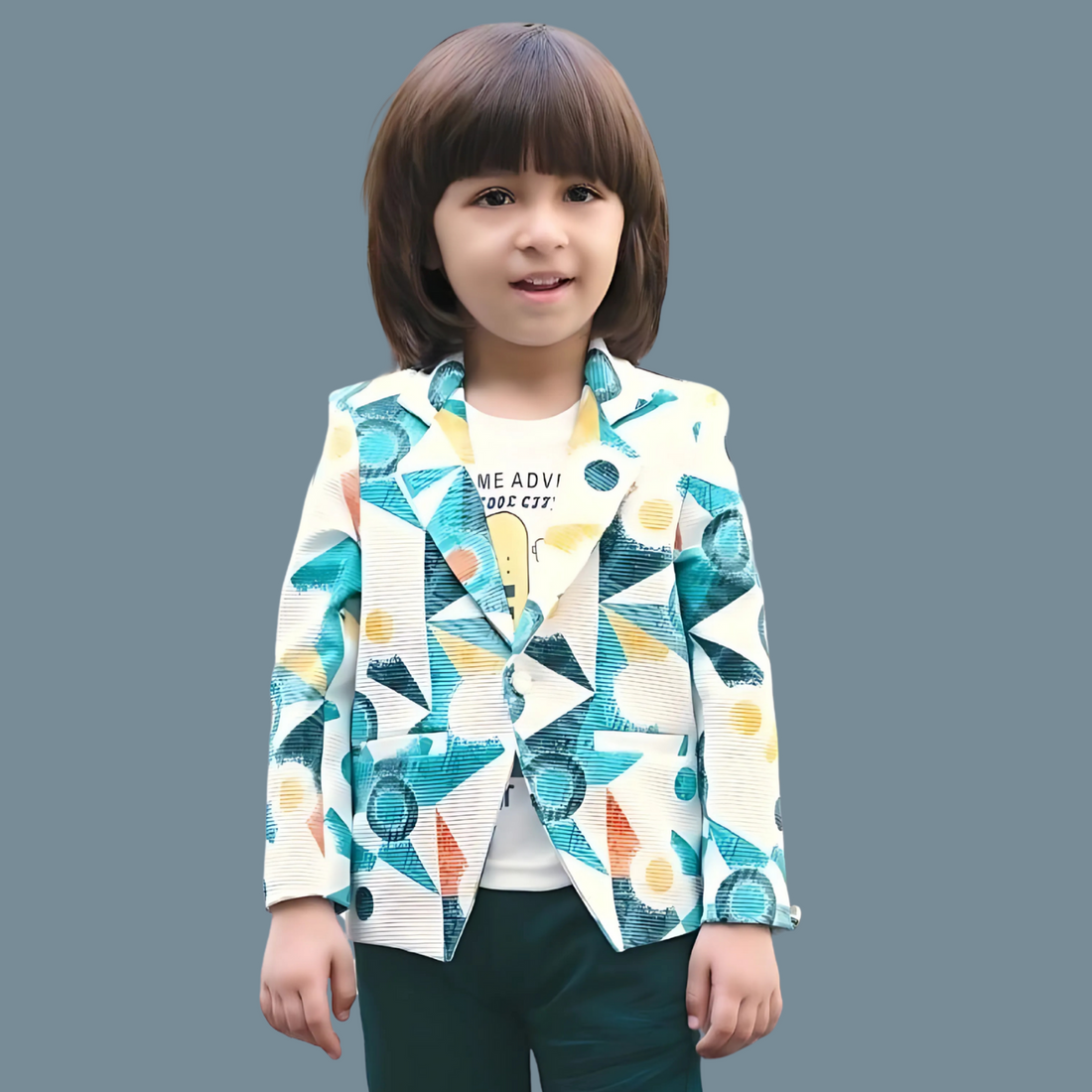 Green Boys Festive & Party Blazer And Pant Set