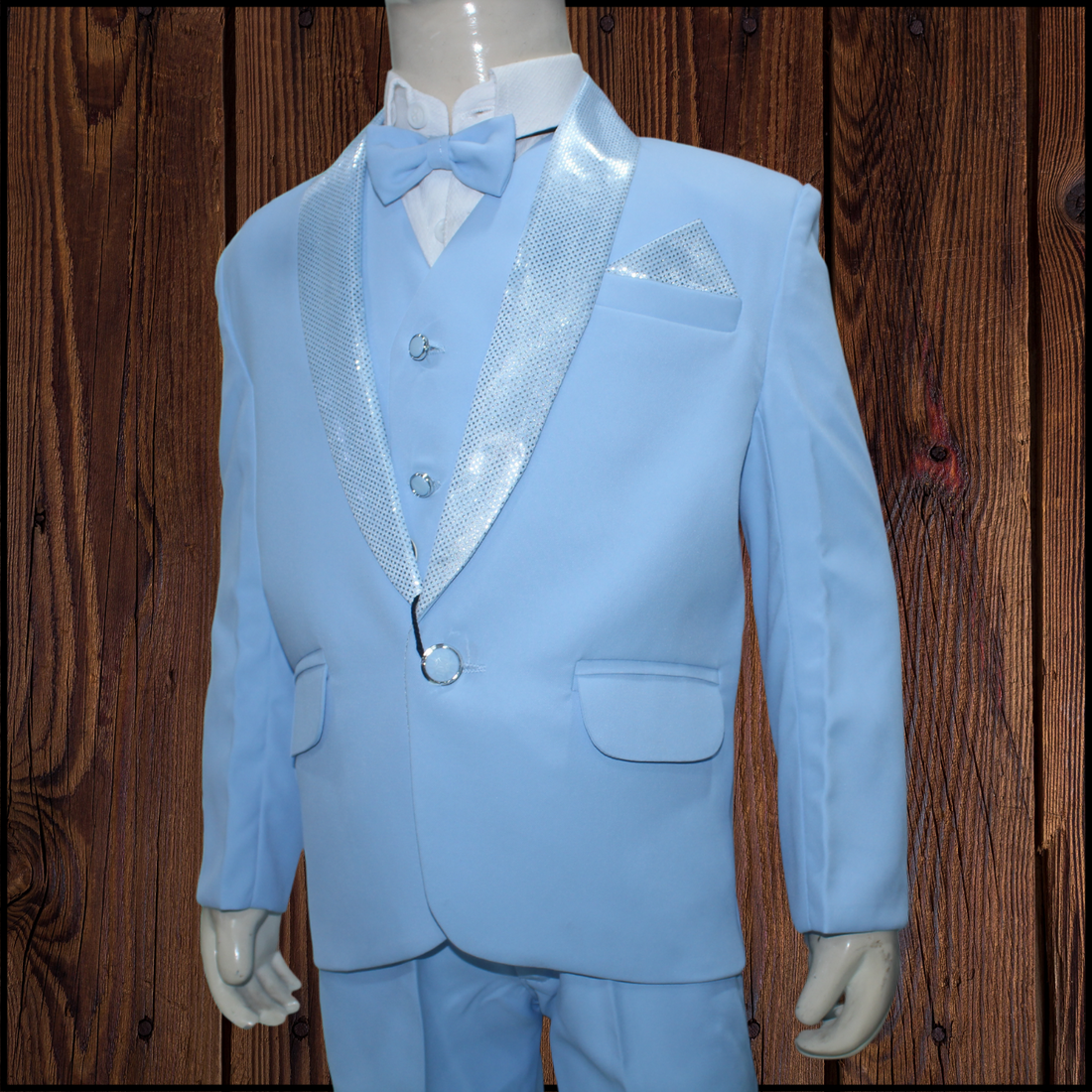 Light Blue Suit With White Shirt For Boys