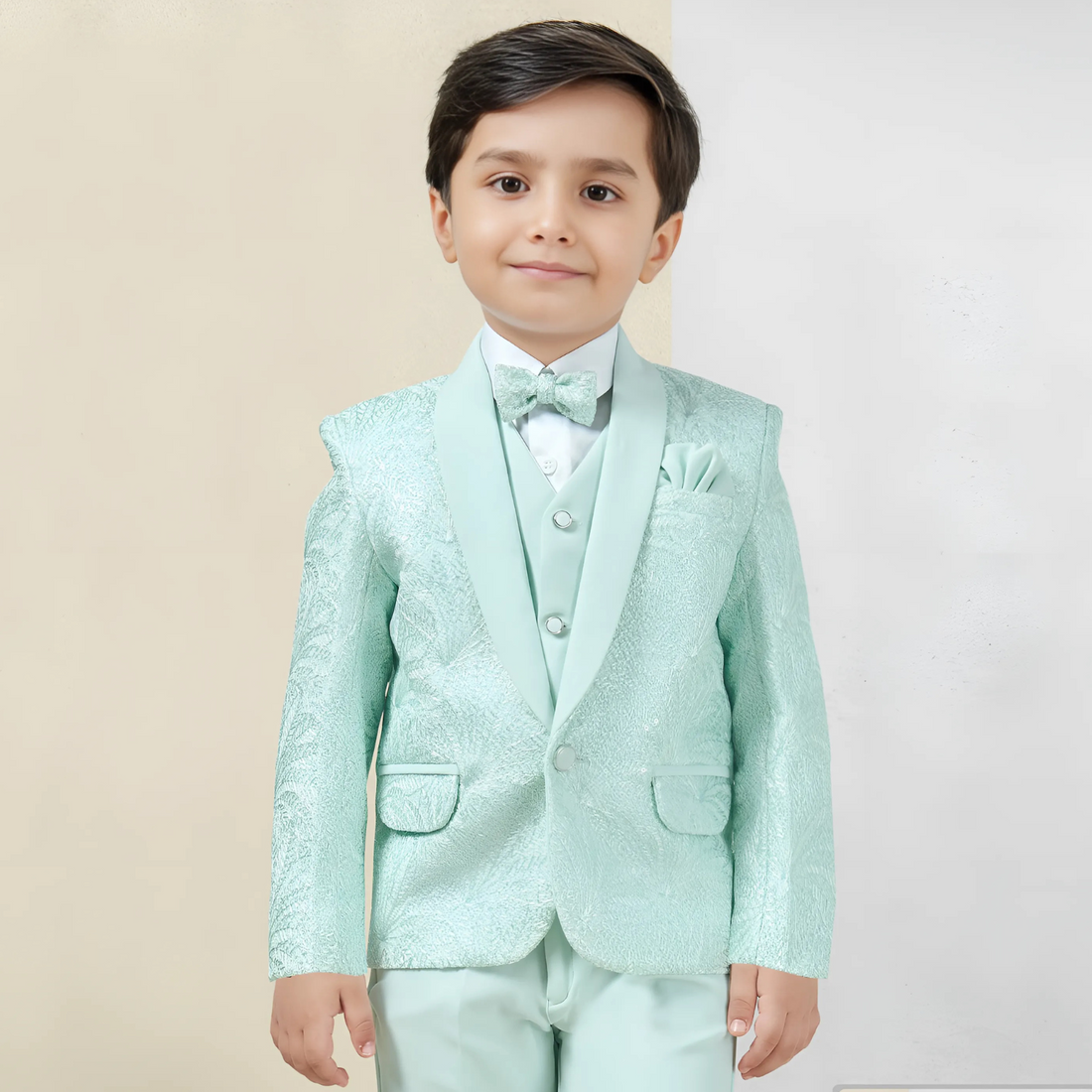 Boys Green Party Coat Suit Wear