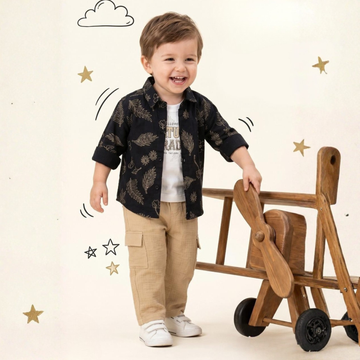 Premium Boys Printed Shirt and Trouser Set