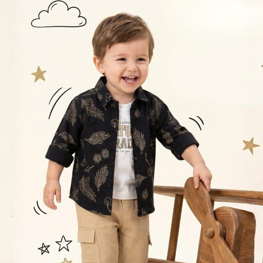Premium Boys Printed Shirt and Trouser Set