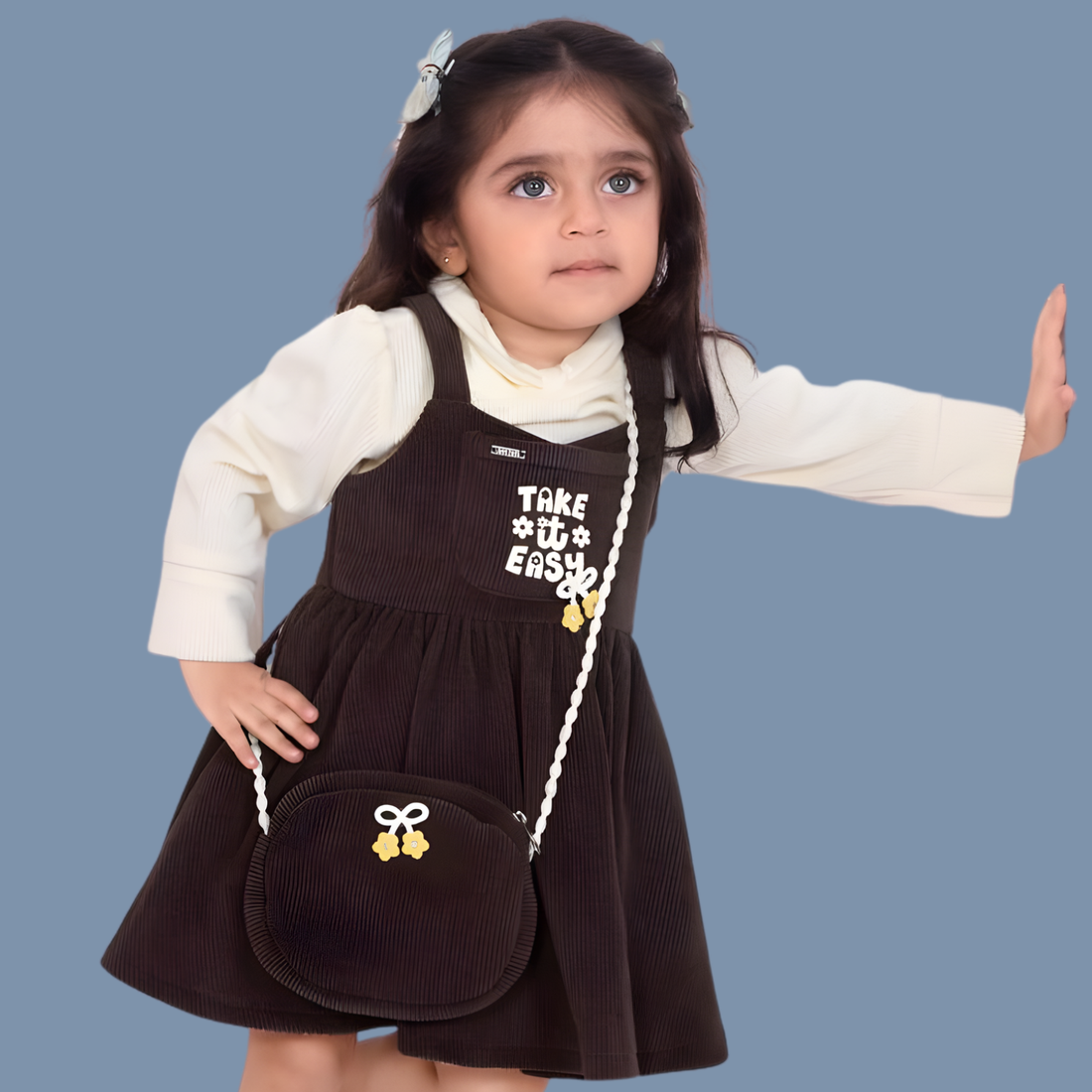 Girls Maroon Western Frock Full Sleeves