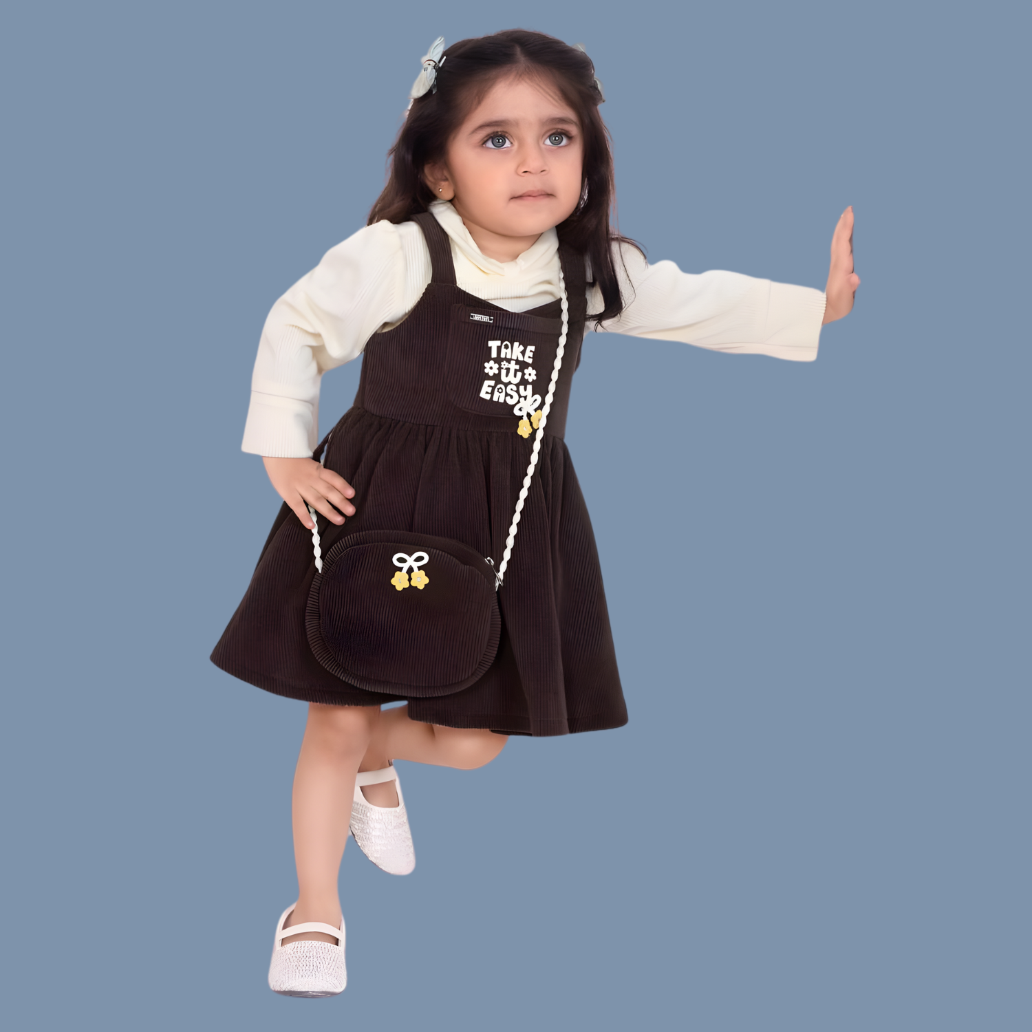 Girls Maroon Western Frock Full Sleeves