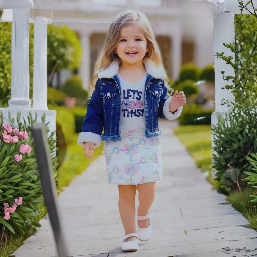 Girls Stylish Frock & Denim Fancy Jacket