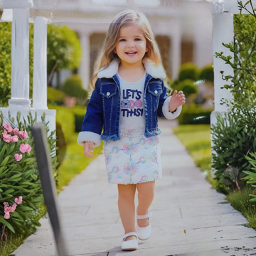 Girls Stylish Frock & Denim Fancy Jacket