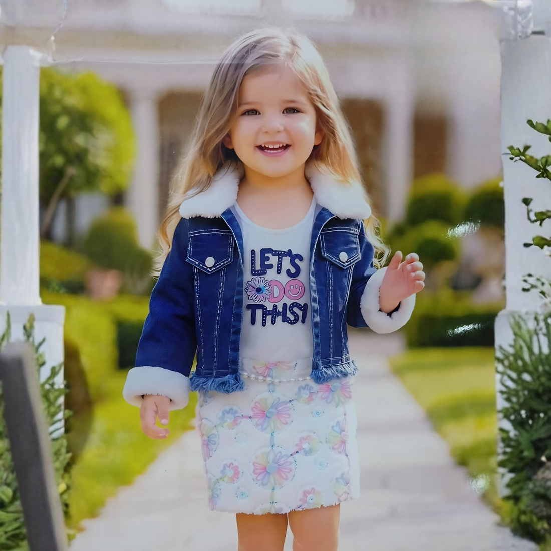 Girls Stylish Frock & Denim Fancy Jacket