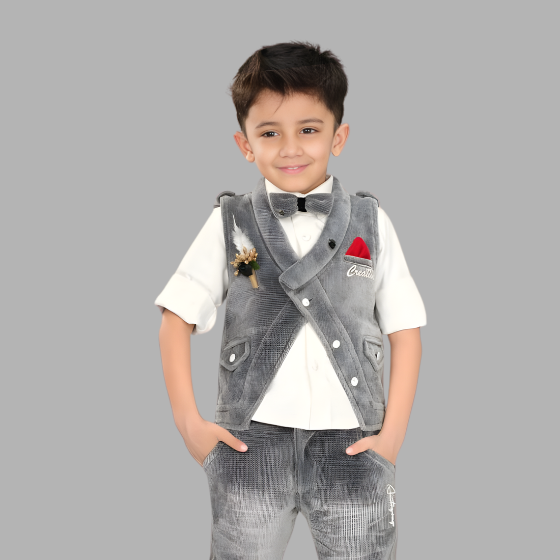Boys 3 Piece Wedding  Full Pant Set