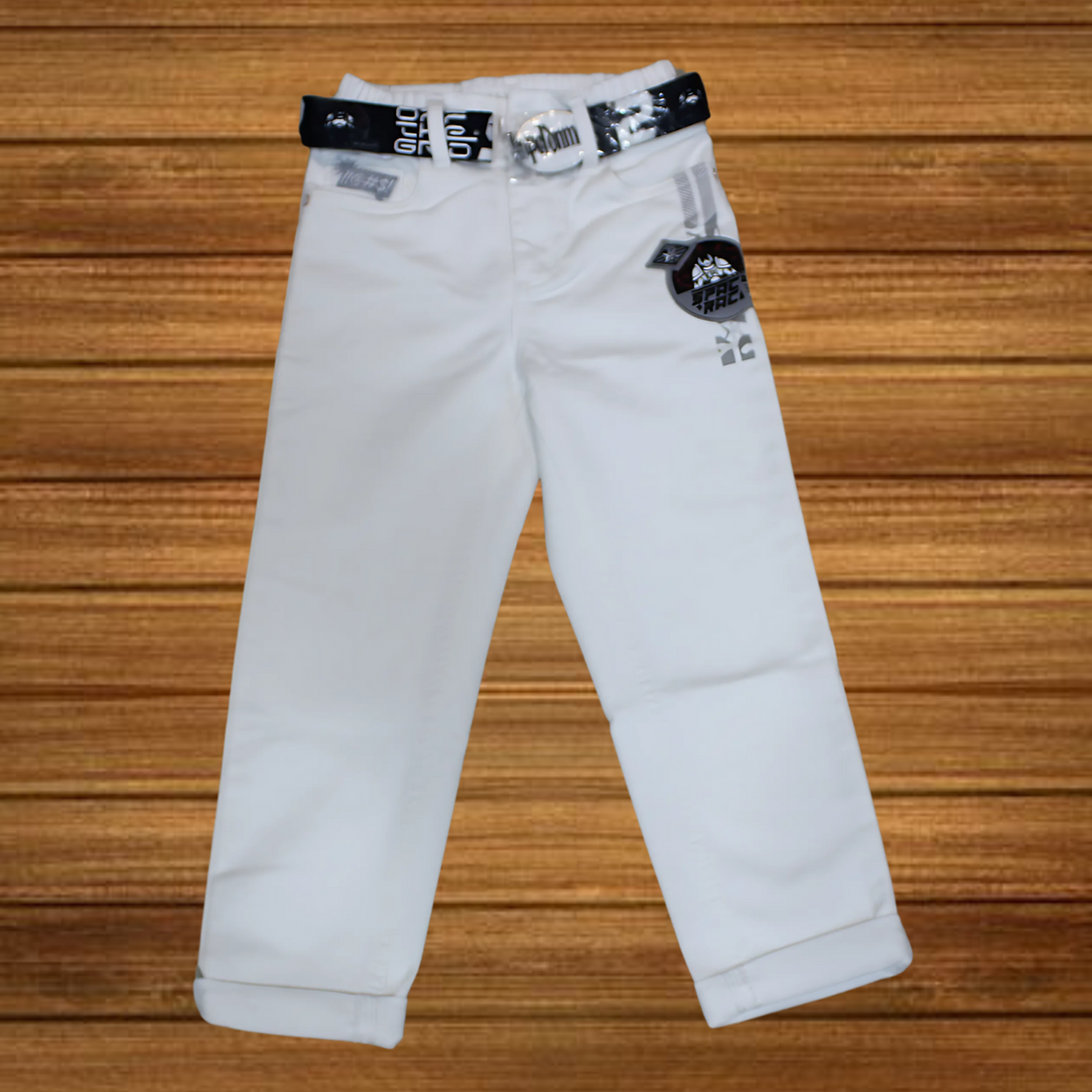 Party Wear White Kids Cotton Denim Jeans
