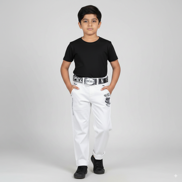 White Kids Cotton Denim Jeans