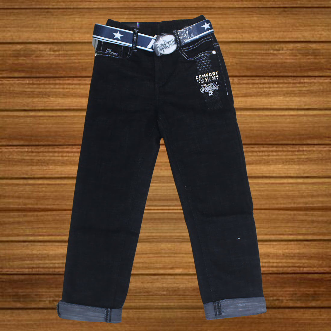 Black Pearls Denim Jeans For Boy's
