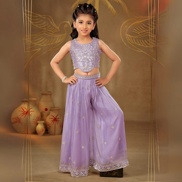 Embroidery work Styled Palazzo Set For Girls