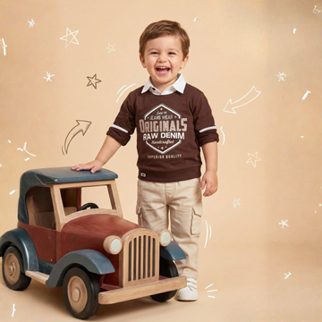 Stylish Boys Brown Full Suit