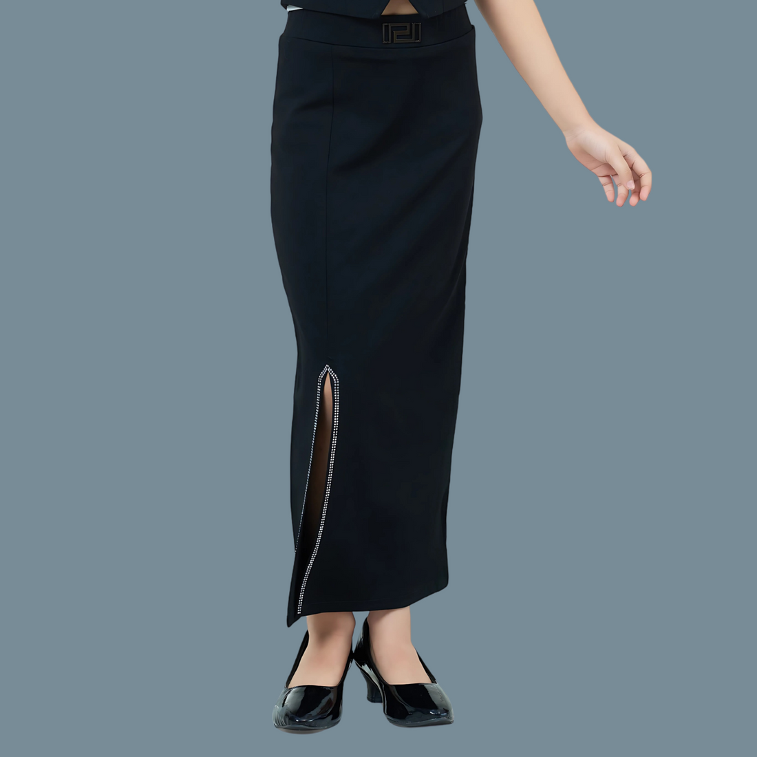 Crop Top Long Skirt Dress Wanita Style Korea