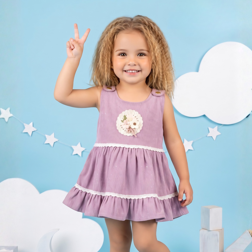 Sliveless Baby Girl Pink Frock