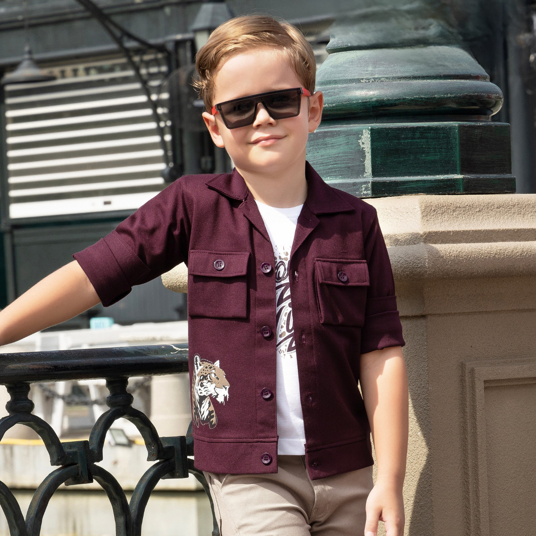 Lovely Boys Maroon Full Suit
