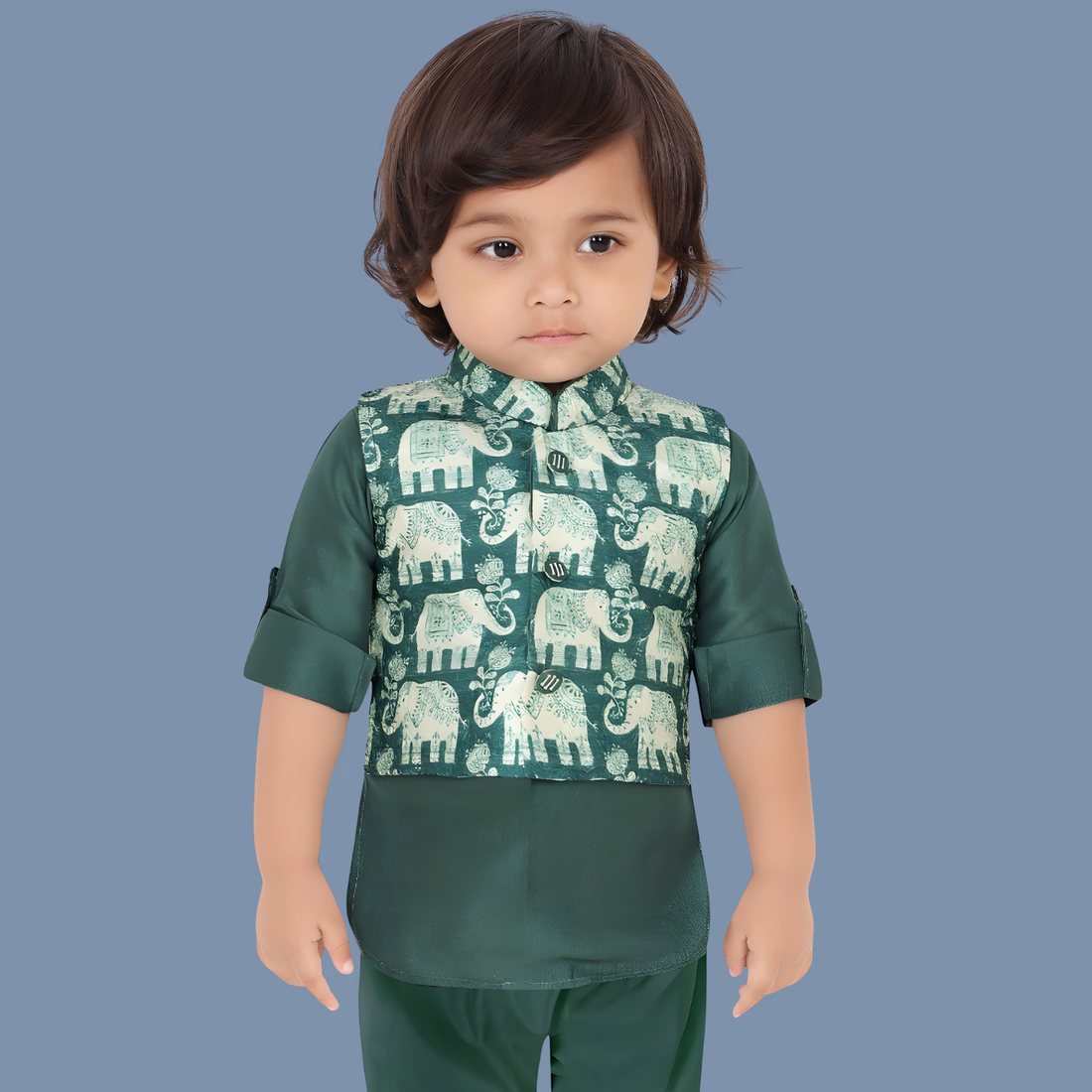 Kids Special Occasion Wear Kurta Pajama with Jacket