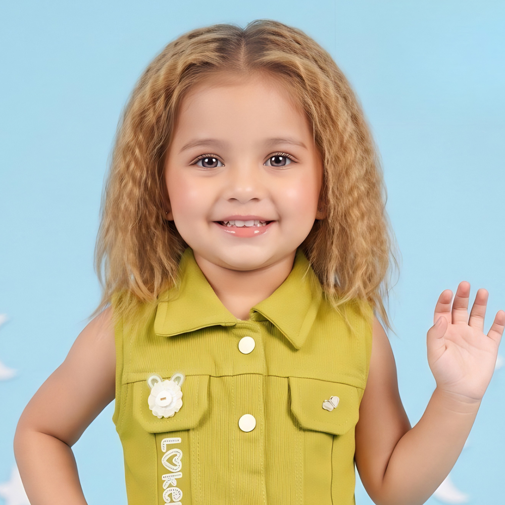 Sleeveless Baby Girl Mustard Frock