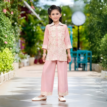 Stylish Floral Printed Pant Set For Girls