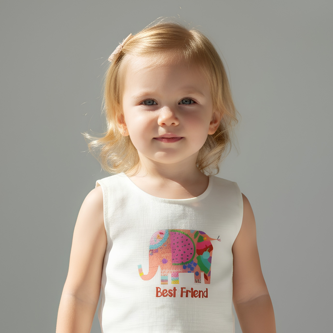 Elephant Print Trendy Baby Girl Skirt  & Top Set