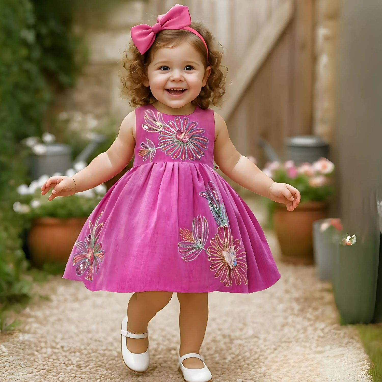 Girls Cute Fashionable Festive Party Frock