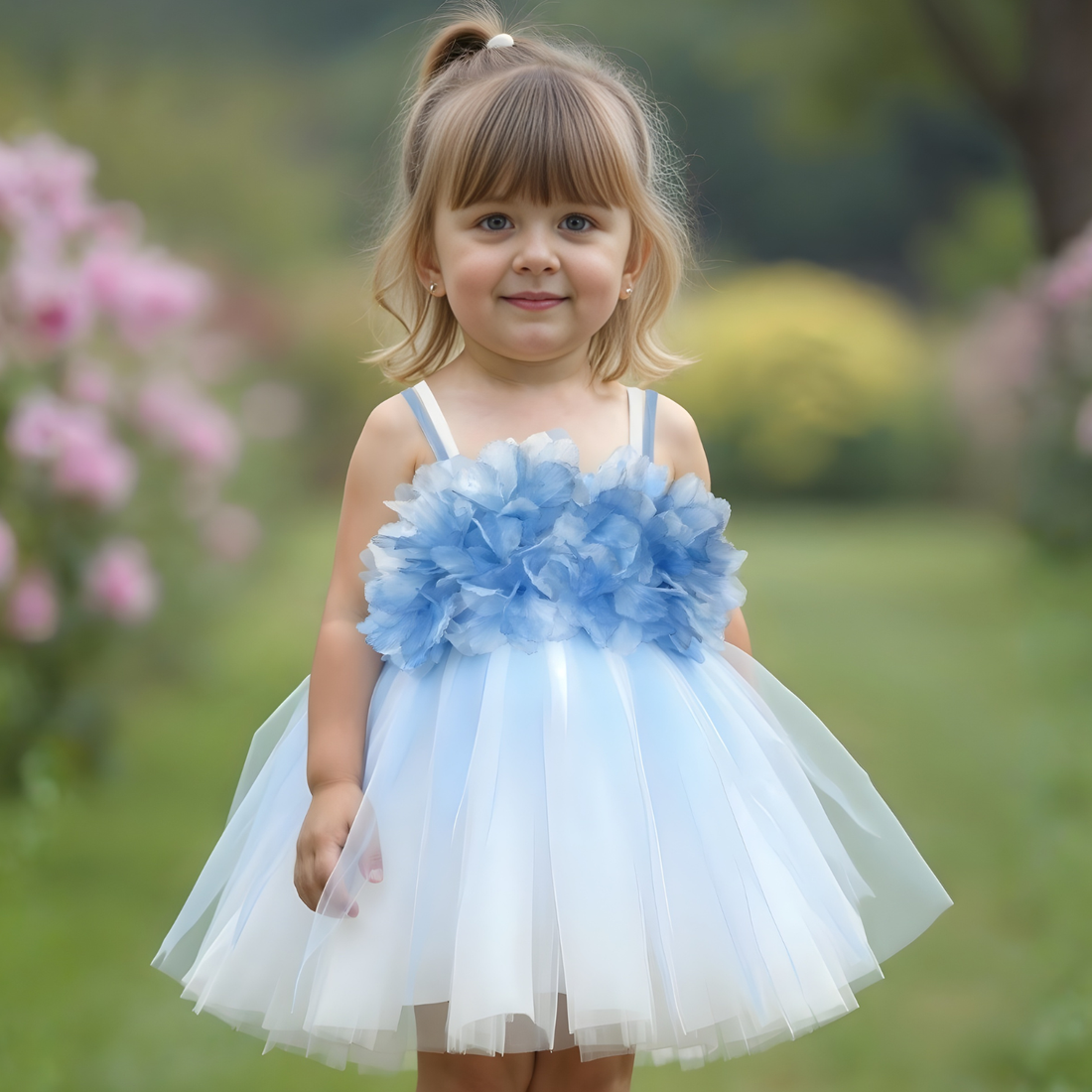 Stylish Blue Frock For Girls