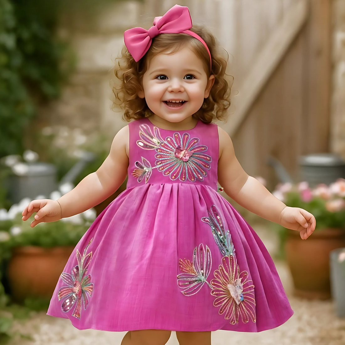 Girls Cute Fashionable Festive Party Frock
