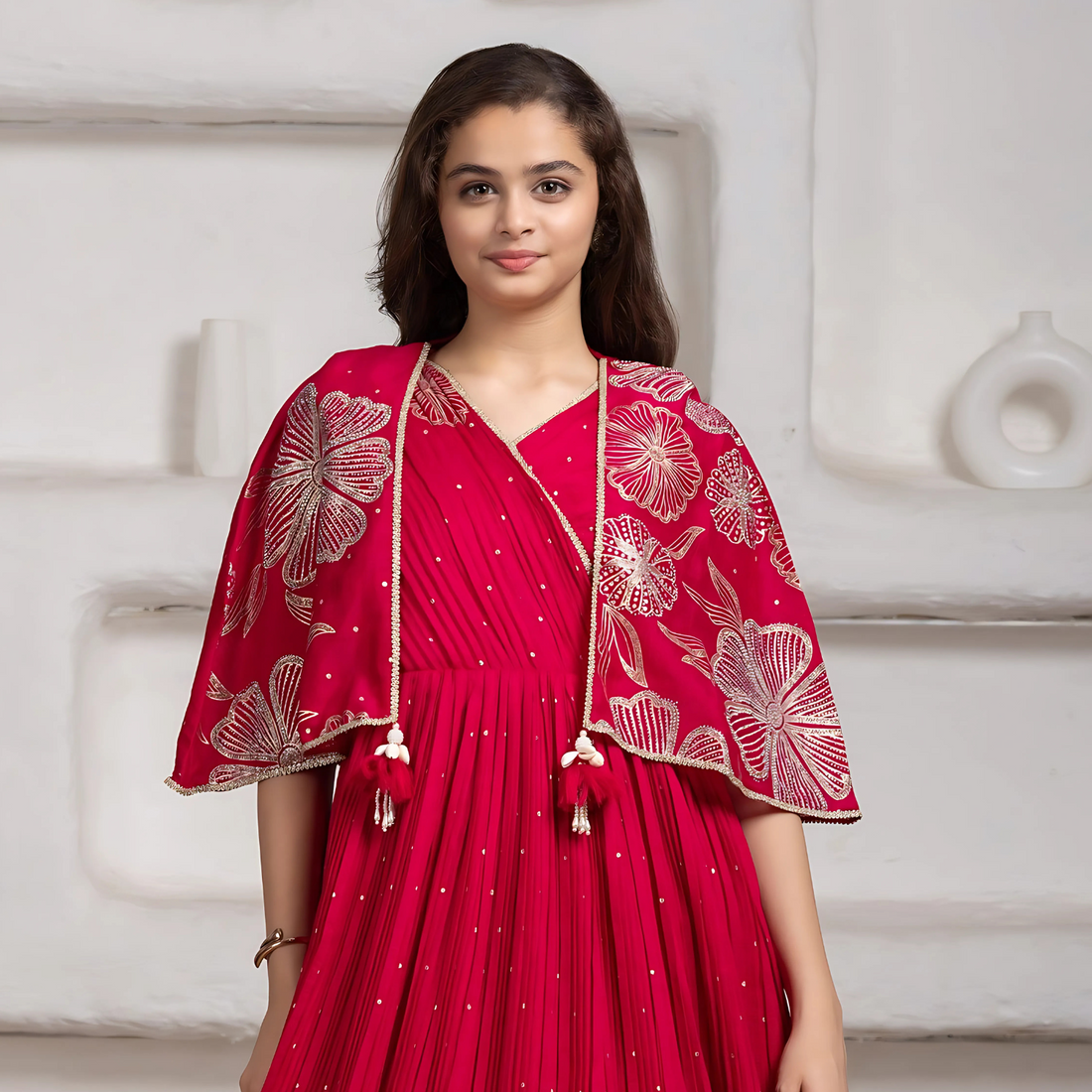 Printed Rani Georgette Gown For Girls