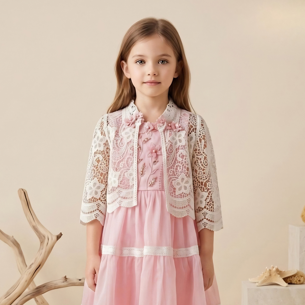 Kids Floral Printed Frock With Jacket
