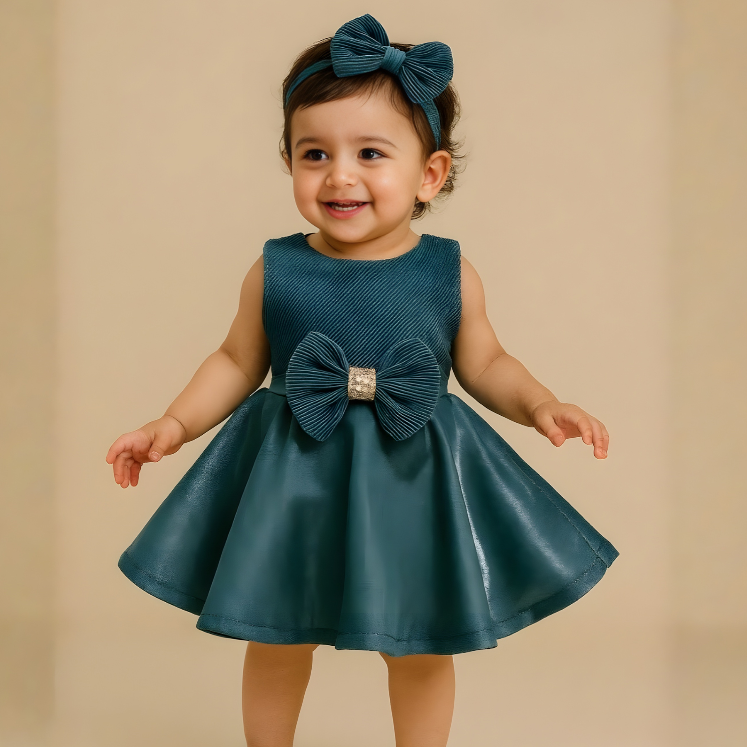 Stylish Green Party Wear Girls Frock