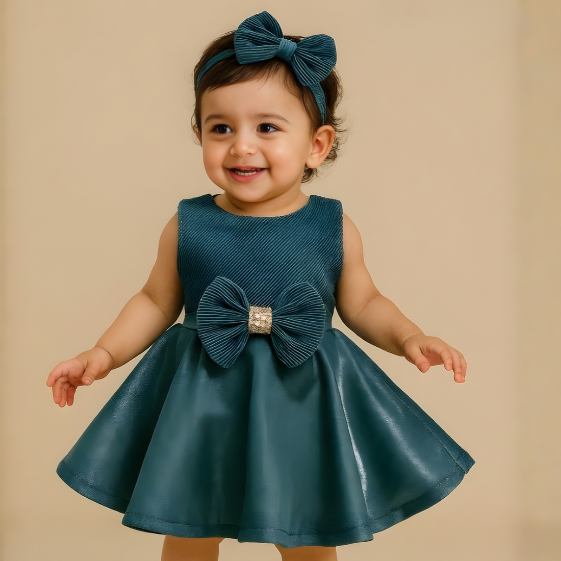 Stylish Green Party Wear Girls Frock