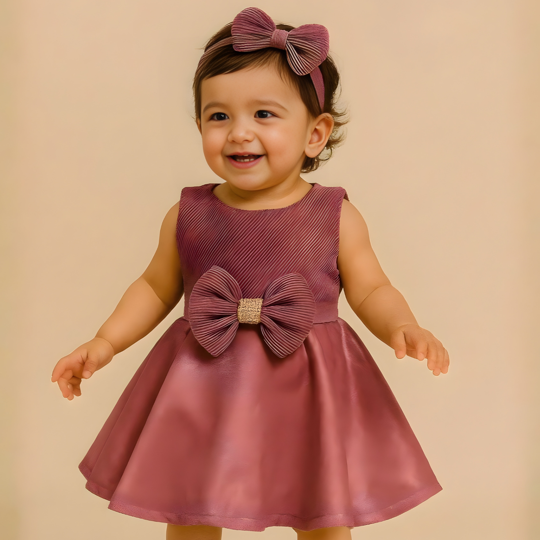 Stylish Wine Party Wear Girls Frock