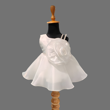 Graceful Lvory Cream Flared Frock