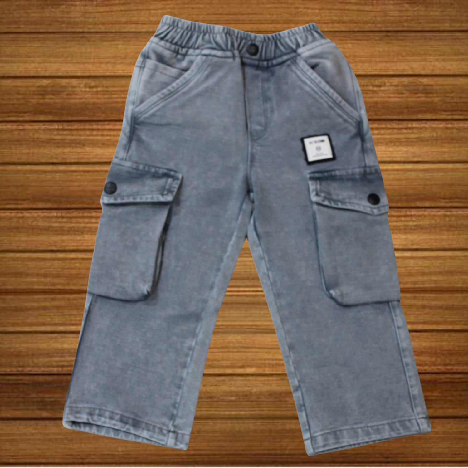 Boys Straight Fit Cargo Jeans For Kids