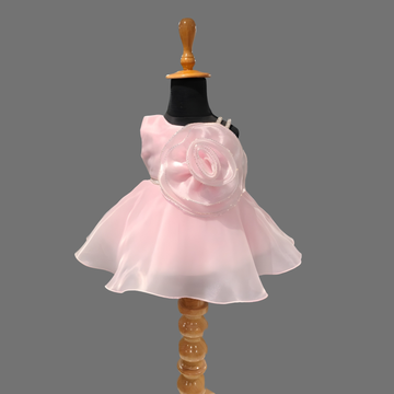 Graceful Lvory Pink Flared Frock