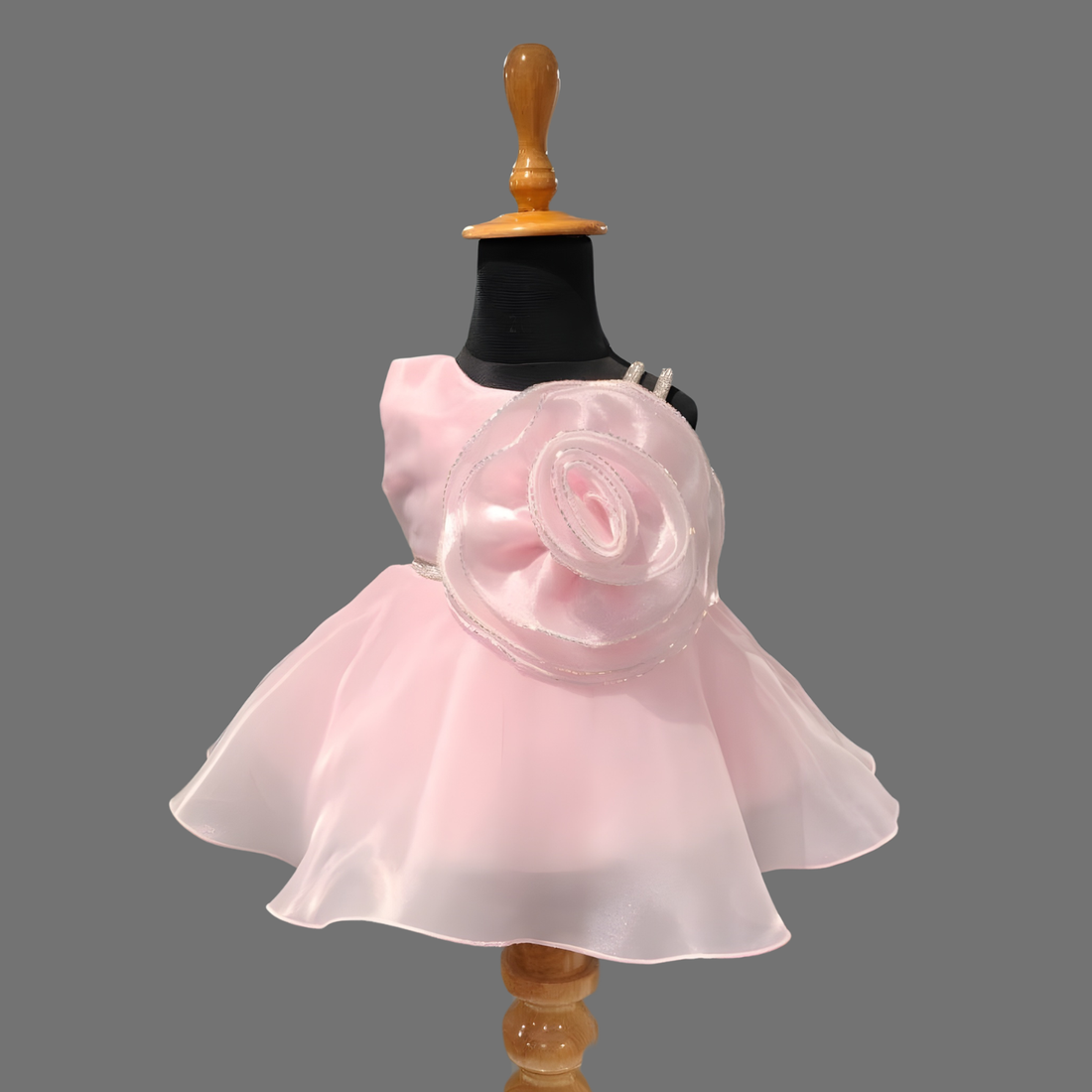 Graceful Lvory Pink Flared Frock