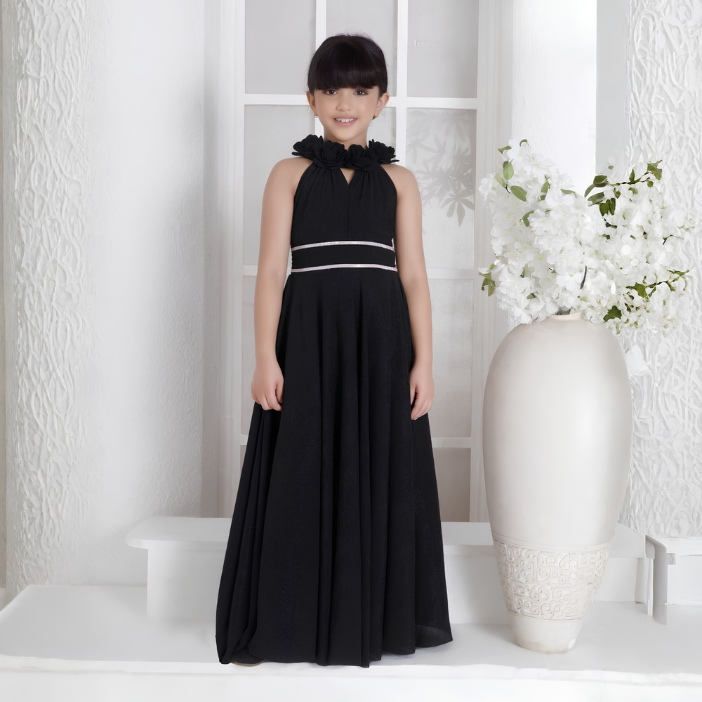 Girls Black Party Wear Gown