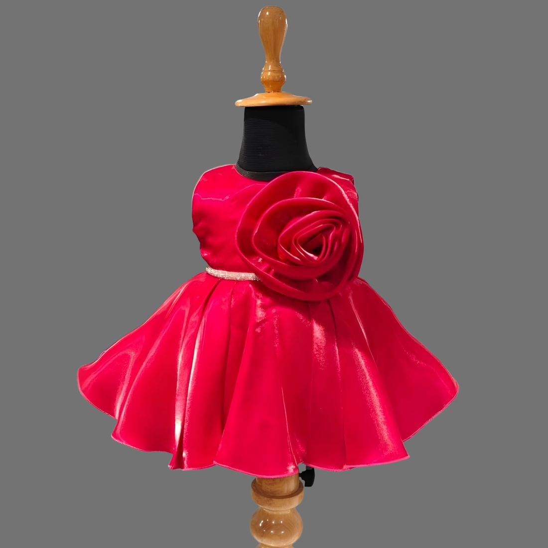 Rani Pink Flower Embossed Designer Frock