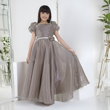 Sleek Elegant Evening Coffee Gown
