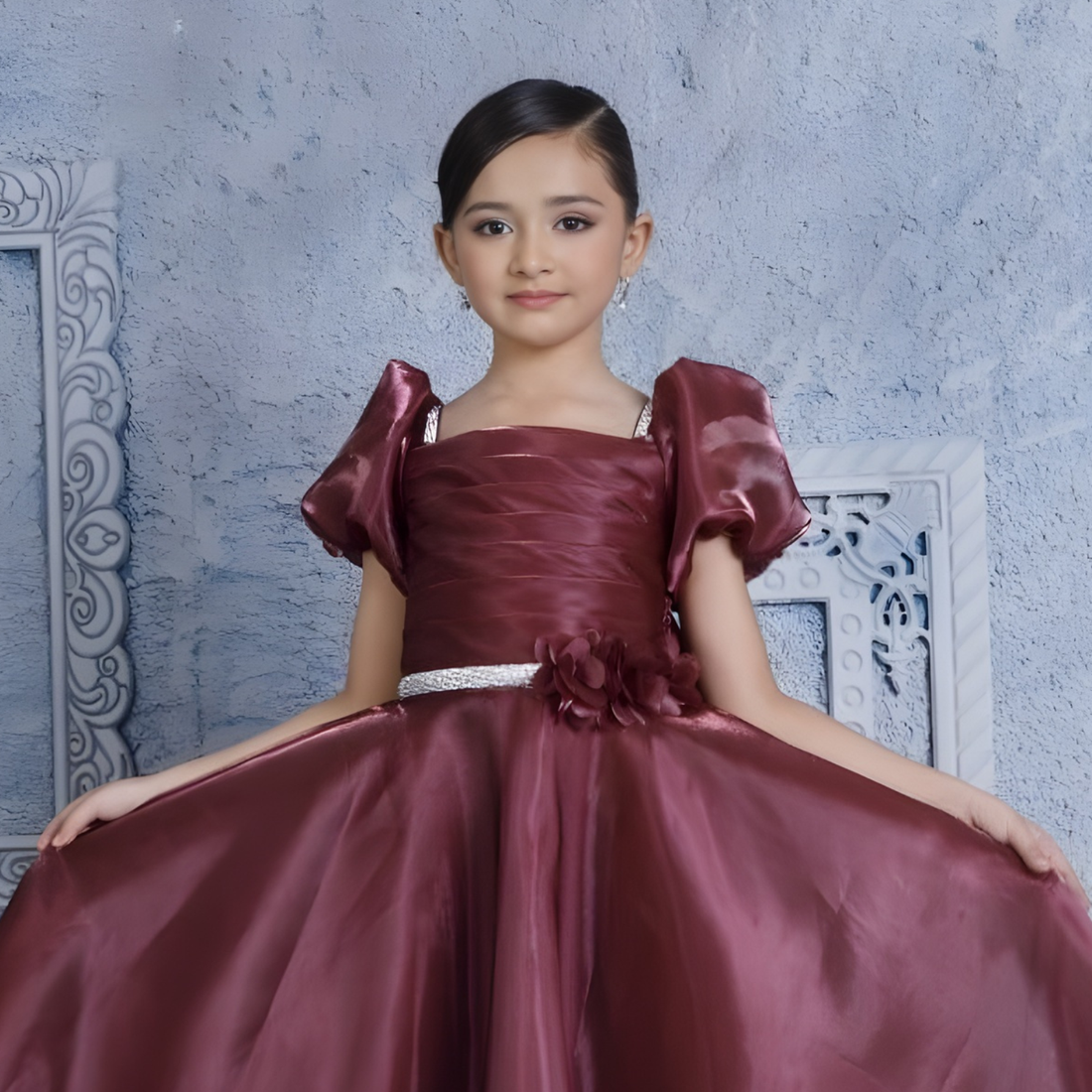 Coffee Stylish party Long Party Gown For Girls