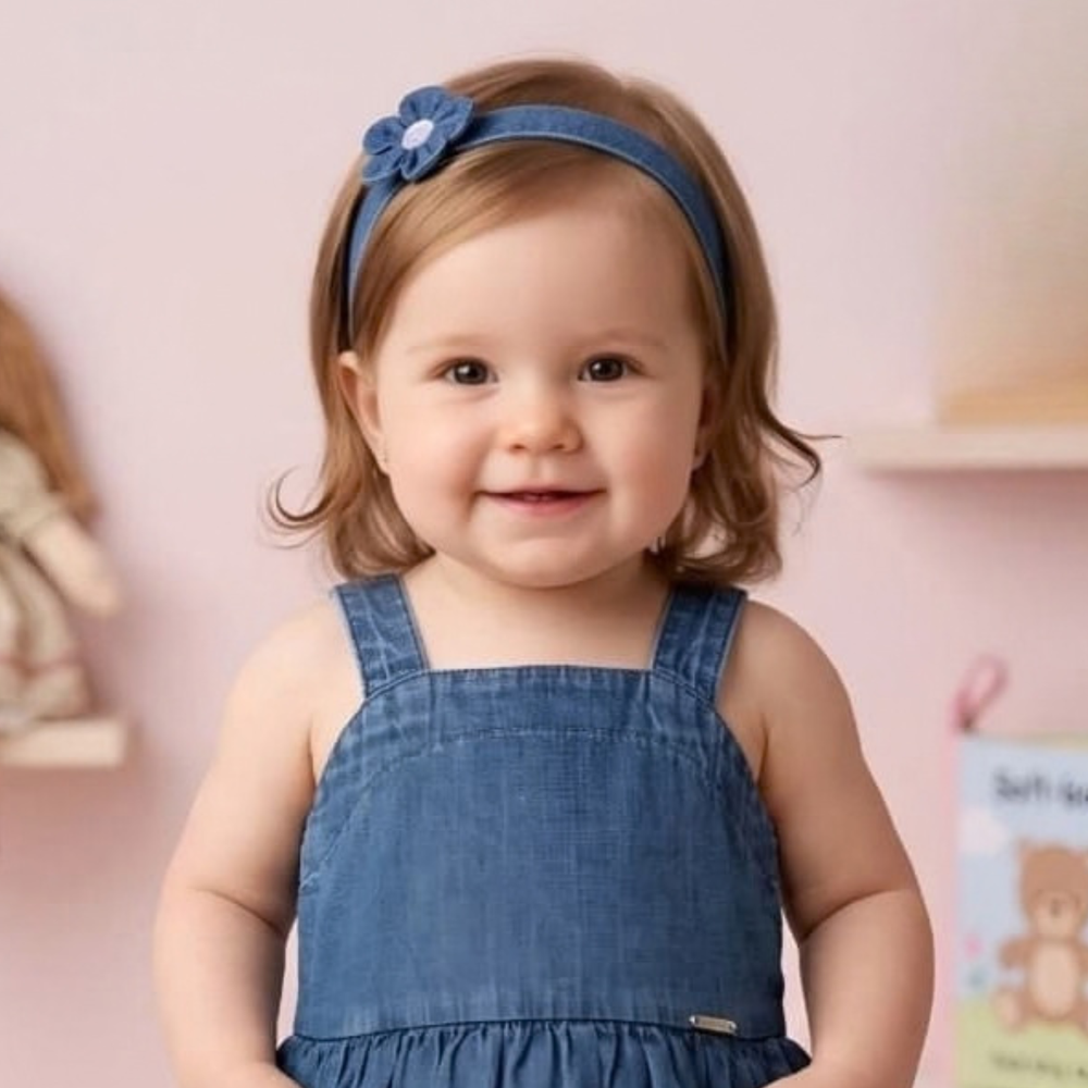 Sleeveless Baby Girl Denim Frock
