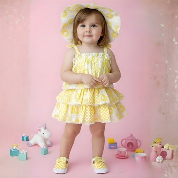 Cotton Printed Yellow Frock