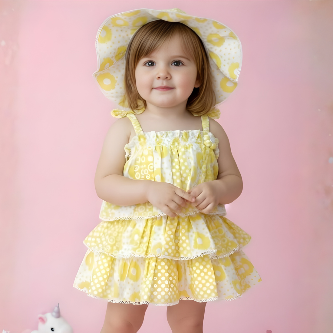 Cotton Printed Yellow Frock
