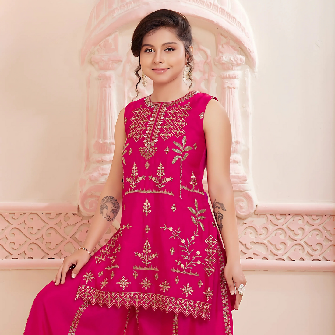 Girls Rani Georgette Palazzo Suit