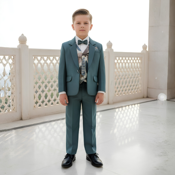 Boys Formal Green 3-Piece Kids Party Wear Suit