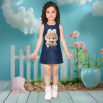 Kids Girls LABUBU Knee Length Frock